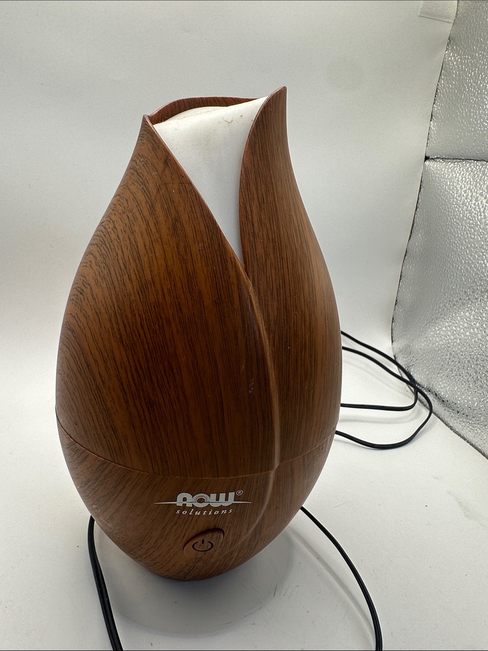 NOW Faux Wood Grain Tulip Ultrasonic Diffuser - Brown